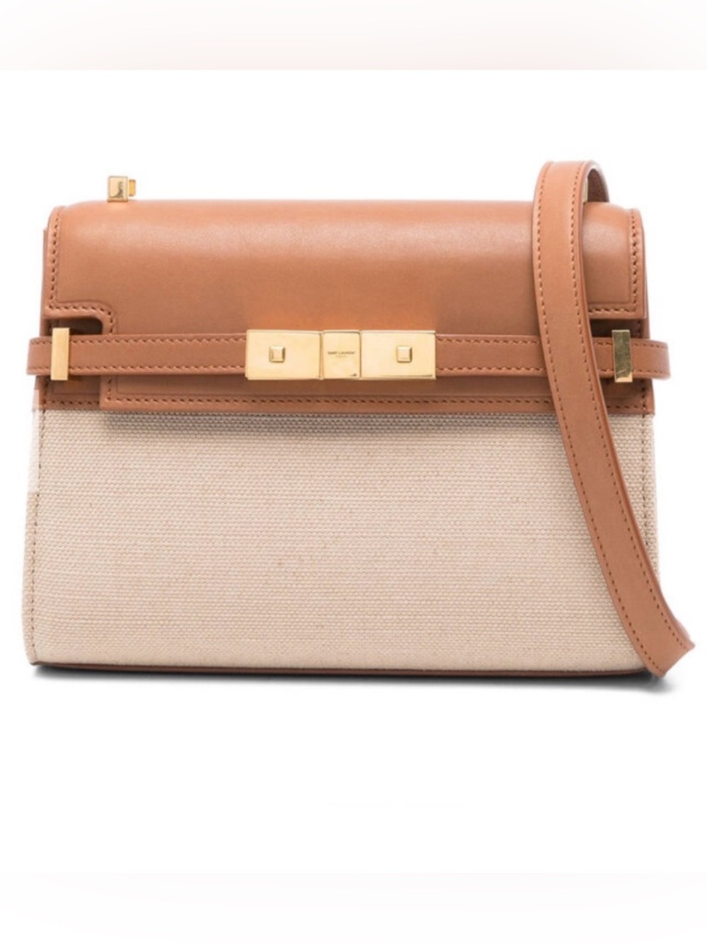 ✨Saint Laurent Tan and Cream Manhattan Mini Crossbody Bag✨